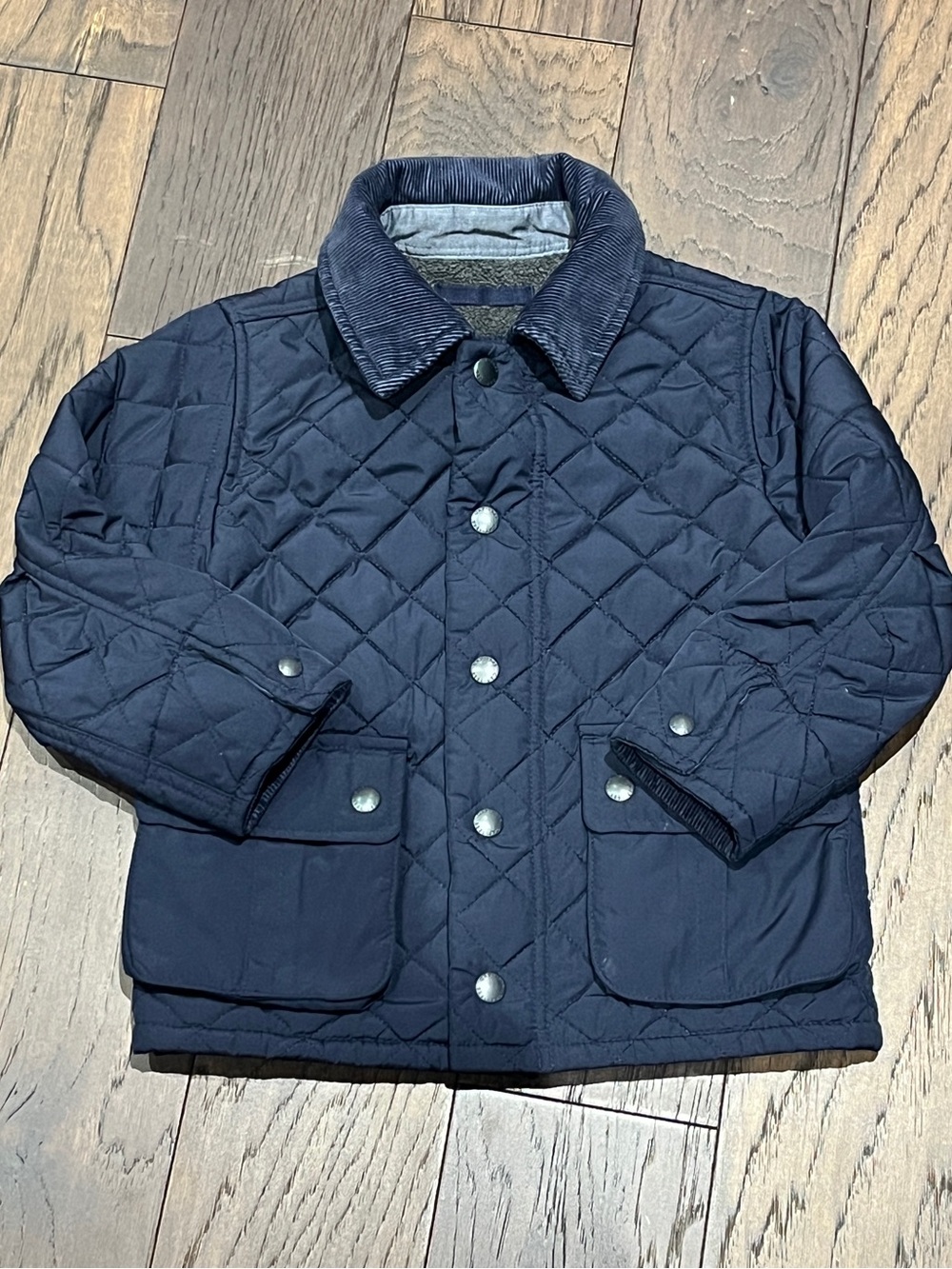 GAP Quilted Puffer Jacket with Corduroy Collar